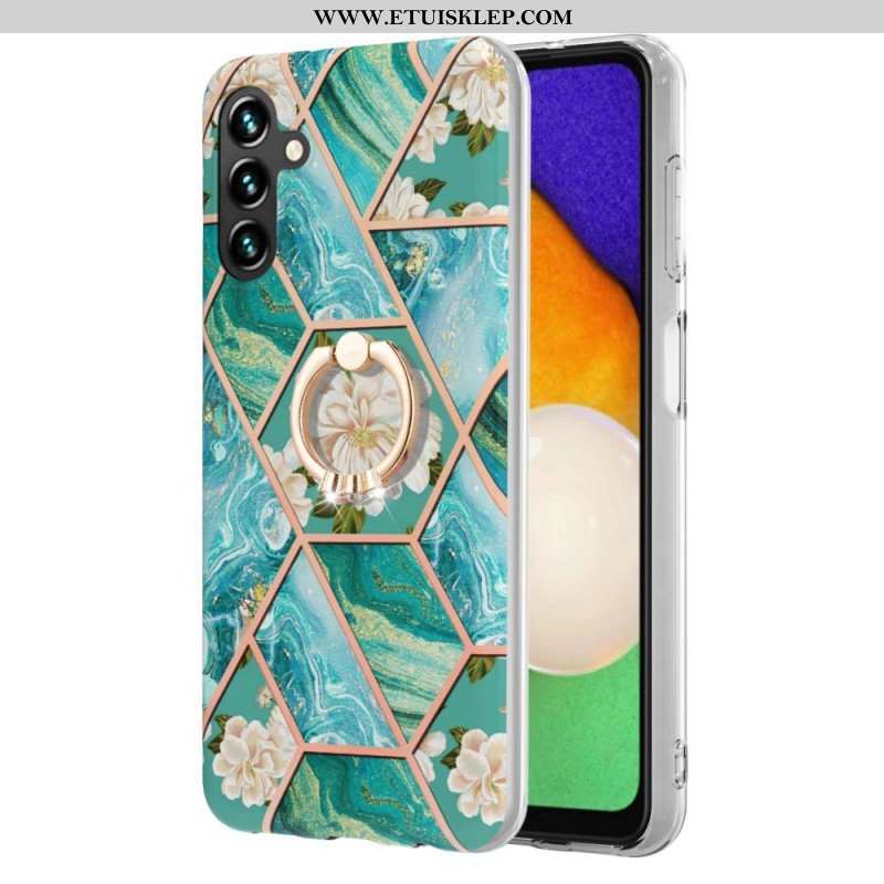 Etui do Samsung Galaxy A13 5G / A04s Marmur Ze Wspornikiem Pierścienia